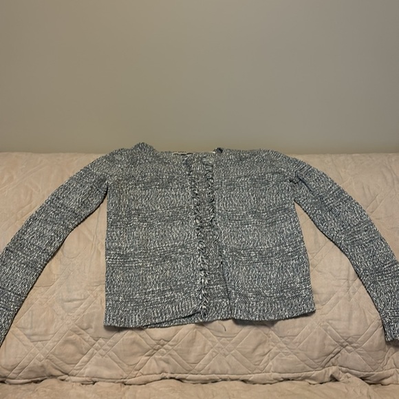 Loft dressy open cardigan blue and white. Size M - Picture 2 of 3